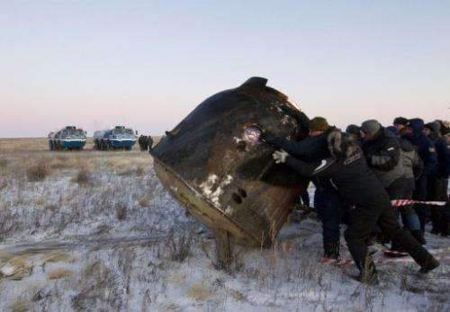 The landing of the Soyuz capsule was on time and on target at 0226 GMT