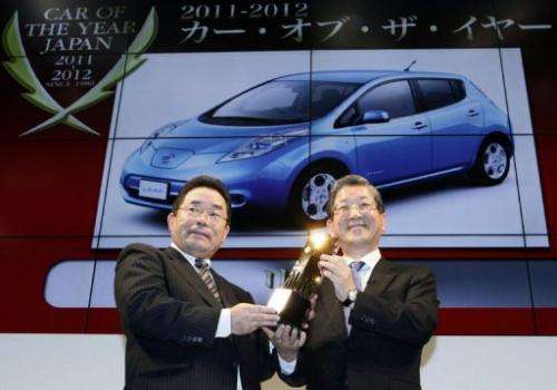 The Nissan Leaf is the first electric car to win "Car of the Year Japan" at the Tokyo Motor Show