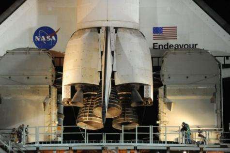 The shuttle Endeavour is the youngest of the three-member space flying fleet