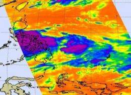 Tropical Depression 10W bringing rain to the Philippines