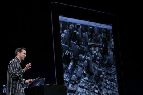 Apple Senior VP of iPhone Software Scott Forstall demonstrates the new map application