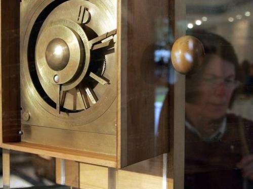 A reconstruction of Antikythera Mechanism is displayed at the exhibition of ancient Greek technology in Athens in 2005