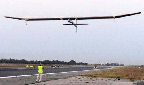 Bertrand Piccard piloted Solar Impulse on the 17-hour flight from Rabat in Morocco to Madrid's main airport