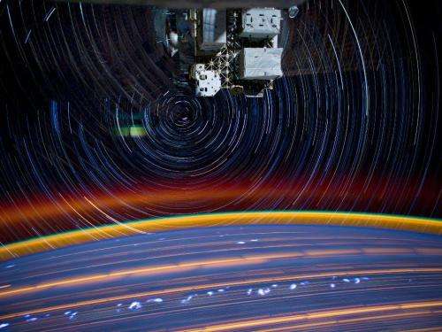 Composite of a series of images taken from space aboard the space station