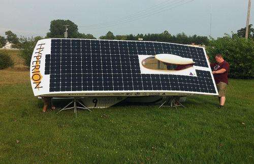 Hyperion thrives where other solar race cars fail; races back to second place