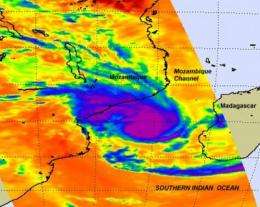 Major Tropical Cyclone Funso analyzed by two NASA satellites