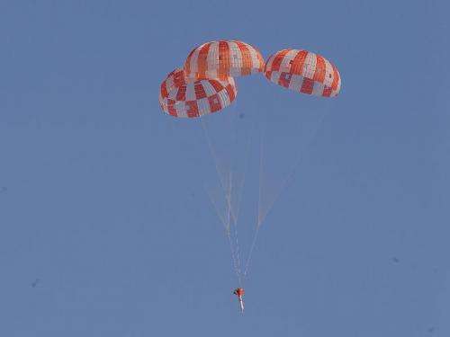 NASA completes maximum parachute test for orion spacecraft