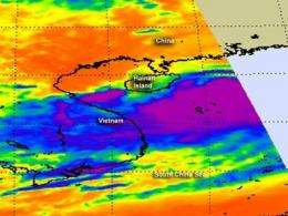 NASA reveals heaviest rainfall in Tropical Storm Talim's southwestern side