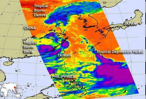 NASA sees triple tropical trouble in northwestern Pacific