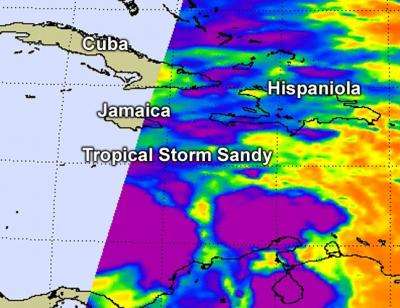 NASA's hot tower research confirmed again with Tropical Storm Sandy