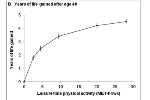 Researchers quantify how many years of life are gained by being physically active