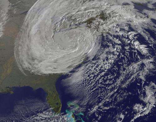 Satellite captures the life and death of Hurricane Sandy on Halloween