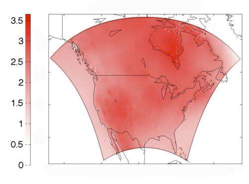 Statistical analysis projects future temperatures in North America