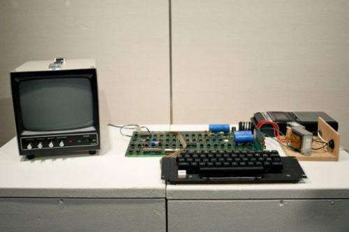 The Apple l, the first Apple computer made by Steve Jobs and Steve Wozniak in 1976