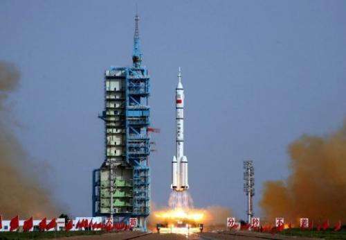 The Shenzhou-9 spacecraft took off from the remote Gobi desert on Saturday on China's fourth manned space mission