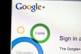 The sign-in page of social networking site Google+