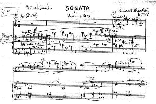 Violinist found--and will premiere--lost sonata of Vincent Persichetti