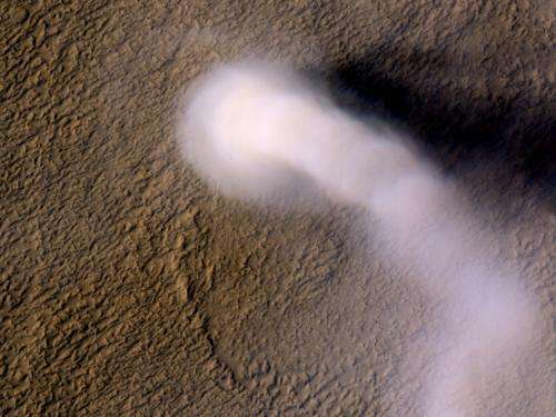 12-Mile-high martian dust devil caught in act