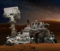 Mars landing sky show