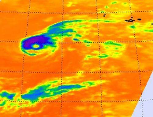 Infrared NASA imagery shows Nadine still has an eye, despite being a tropical storm