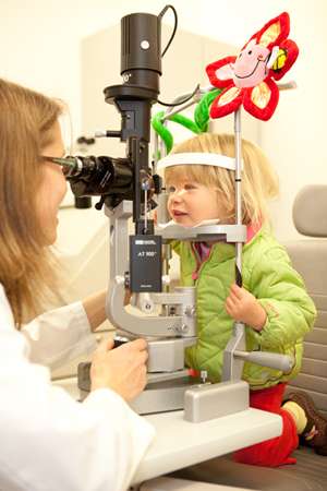 Kid-friendly environment at visual center allows for better eye exam