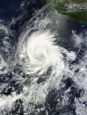 NASA analyzes twin hurricanes in the eastern Pacific