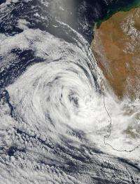 NASA satellites see wind shear battering Tropical Depression Iggy
