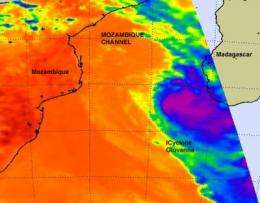 NASA sees Cyclone Giovanna moving through the Mozambique Channel