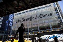 The New York Times Co. said Thursday that first-quarter profit jumped sevenfold
