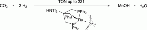 Homogeneous catalysis: ruthenium phosphine complex hydrogenates carbon dioxide to make methanol