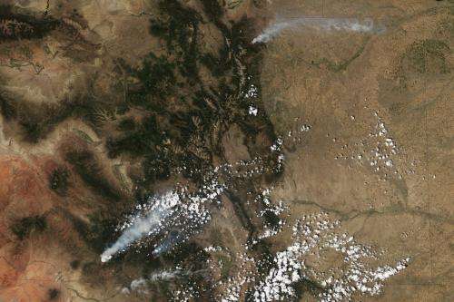 NASA satellites see wildfires across Colorado
