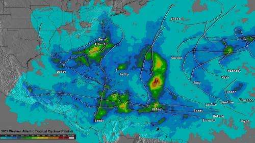 NASA's TRMM satellite video reveals 2012 hurricane season rainfall