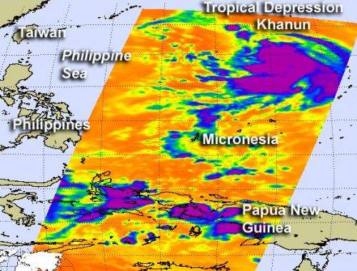 NASA satellite sees strengthening in Tropical Cyclone Khanun