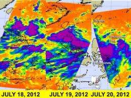 NASA satellite sees western north Pacific Tropical Cyclone strengthening