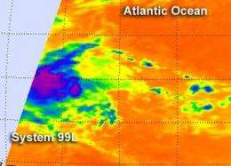 NASA satellite sees strength in developing Atlantic tropical low