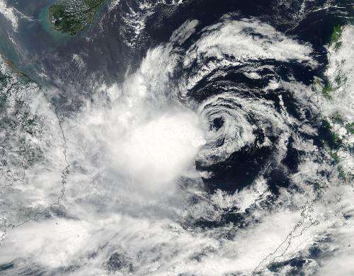 NASA sees very strong wind shear battering Tropical Storm Gaemi