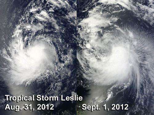 NASA satellites showed little change in Tropical Storm Leslie