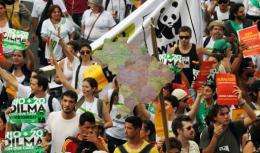 Environmental activists demonstrate in the sidelines of the UN Conference on Sustainable Development, Rio+20