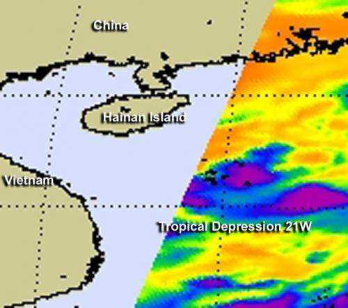 NASA observes another tropical depression birth in northwestern Pacific