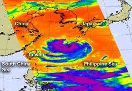 NASA sees Typhoon Haikui approaching China in visible and infrared light