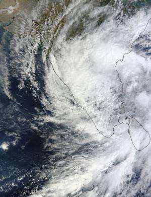 NASA sees Tropical Depression Nilam blanket southern India