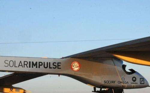 Solar-powered aircraft Solar Impulse prepares for take-off from Rabat airport