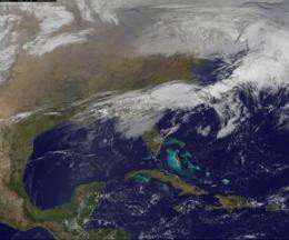 NASA satellite movie shows movement of tornadic weather system