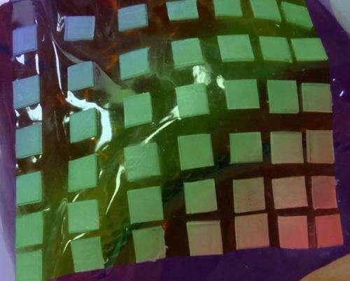 Checkerboard surface put to flexible electronics test