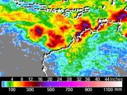 NASA satellites see rainfall left behind from Cyclone Lua's landfall