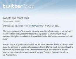 Activists and bloggers fear Twitter censorship (AP)