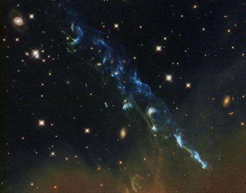A geyser of hot gas flowing from a star