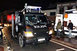 A GIPN van (French National Police Intervention Group) arrives in Toulouse, southwestern France