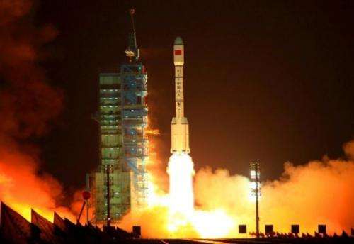 A Long March rocket blasts off from the Jiuquan launch centre in Gansu province