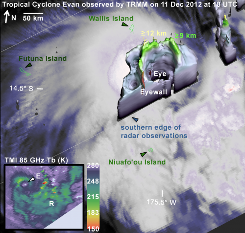A need to look again: TRMM satellite observations of Tropical Cyclone Evan